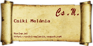 Csiki Melánia névjegykártya